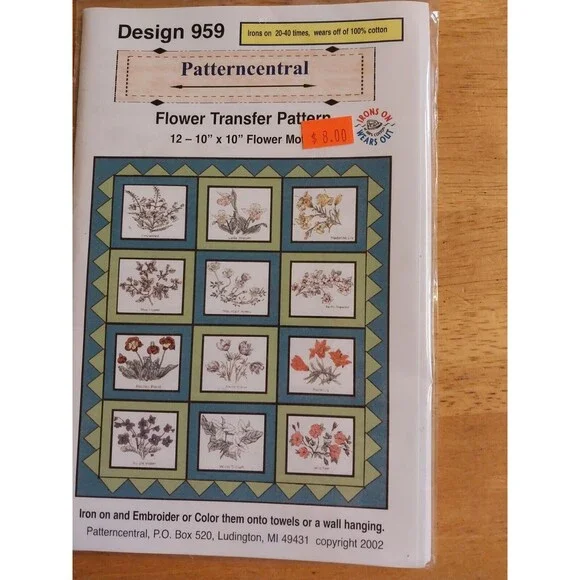 Patterncentral Design 959 Flower Transfer Pattern