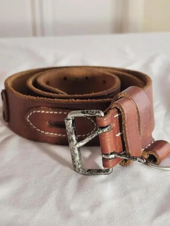 Polo Ralph Lauren Men's Brown Leather Rustic Belt. Sz. 34 39.5” Long