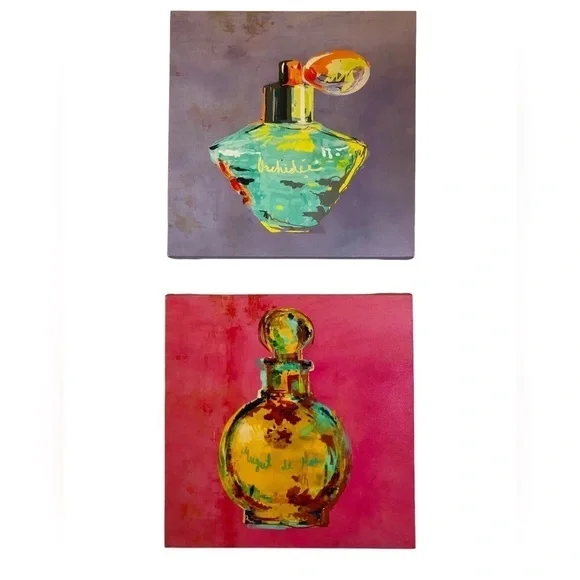 Z Gallerie Parfum On Canvas Orchidie & Muguet de Mar 12” Square Wall Art Set