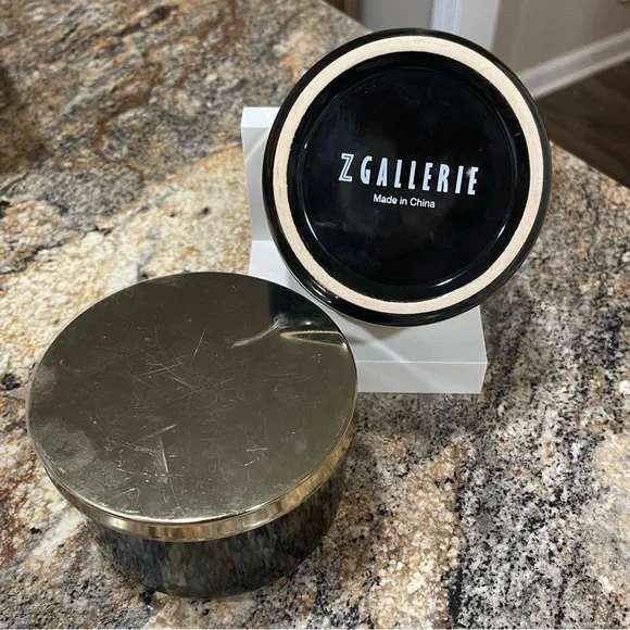 Z Gallerie Black and Gold Candle Holder
