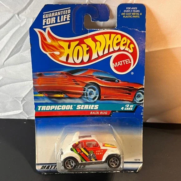 Hot‎ Wheels 1:64 Baja Bug Tropicool Series 1998 White NIB Vintage Collector 694