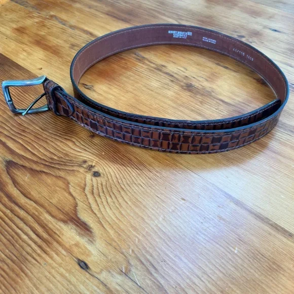 Berge Uomo Italian Leather Belt Brown &‎ Dark Brown Men's Size 44