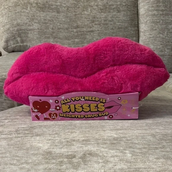Kisses Weighted Snug Bud Pink Plush Toy