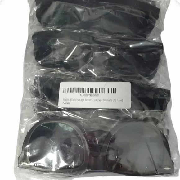 Plastic black toy gift sun glasses set 12 party supply *