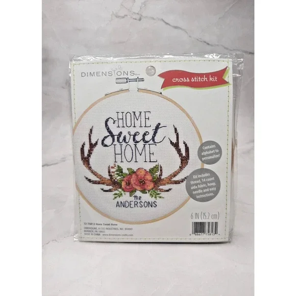 Dimensions Cross Stitch Kit 72-75813 Home Sweet Home 6 inch Hoop