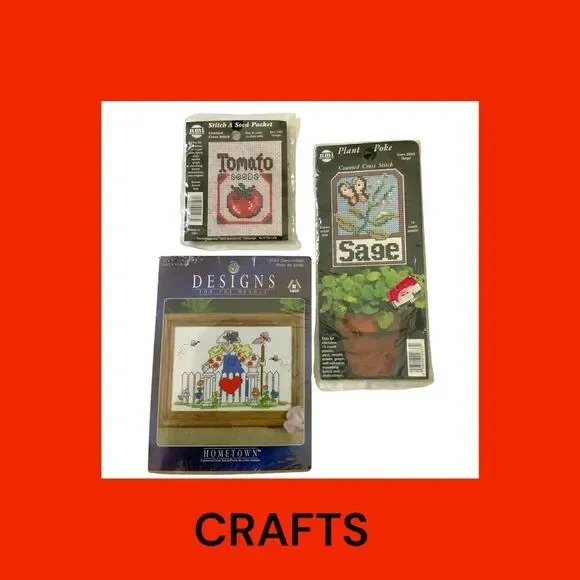 3 Garden Theme Counted Cross Stitch Kits