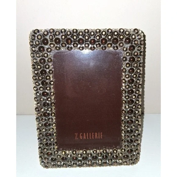 Z Gallerie Smoky Brown & Gold/champagne Rhinestone Bubble Picture Frame