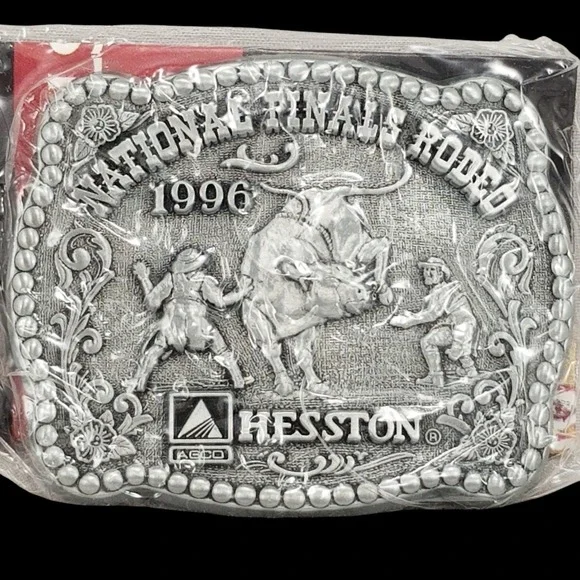 1996 National Finals Rodeo Hesston Small‎ Belt Buckle Bull Rider Western NEW