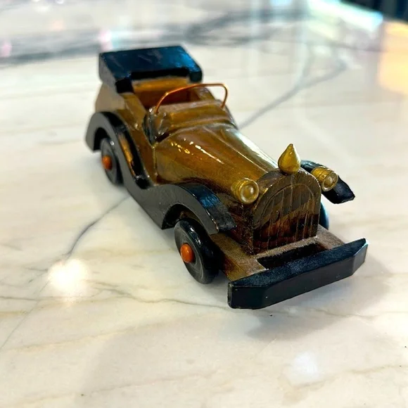 VTG Pre-70’s Wooden Hand Crafted Classic Car 6 3/8 in. Long