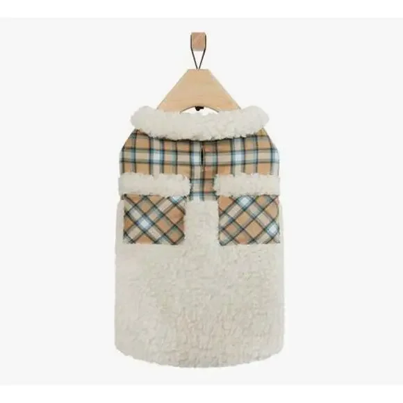 Frisco Lightweight Plaid Pocket Dog & Cat Coat, Medium