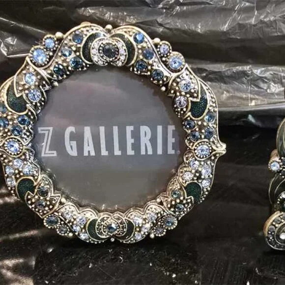 Z Gallerie Enameled with Rhinestones Frame Set (2) NEW 3