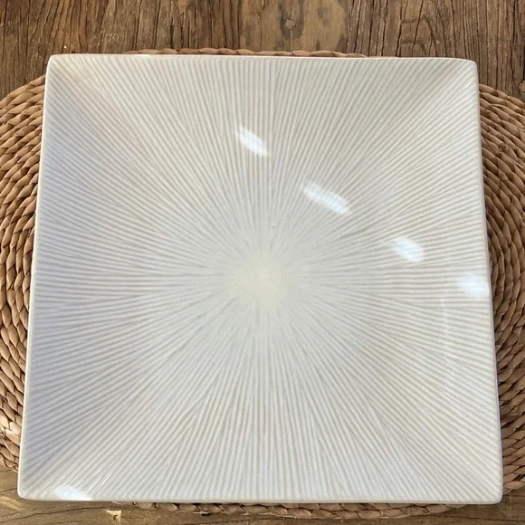 Z Gallerie Cream Radiant Square Plate