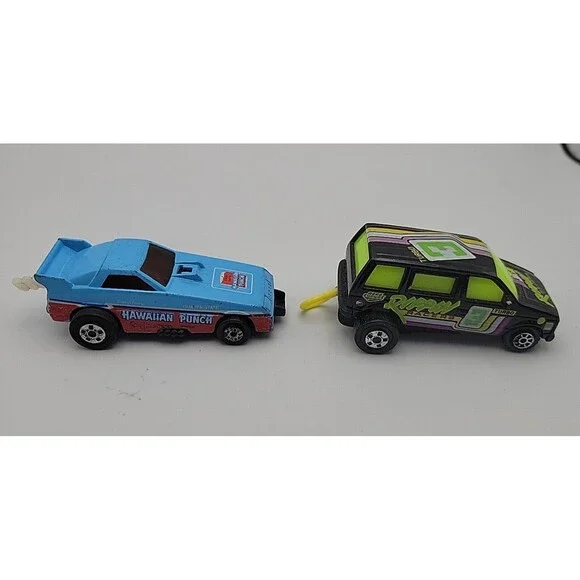 2 Vtg Road Champs Racing Car ~ 1986 Hawaiian Punch Car & 1990 Rippin Racers Van*