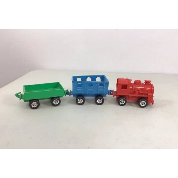 Vintage Plastic Toy Train Set Galinite Sweden 3 Cars