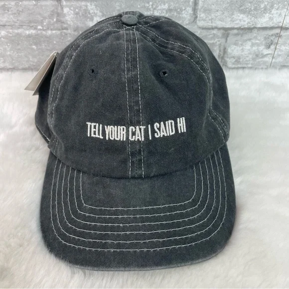 Gray Cat Lovers Cap NWT