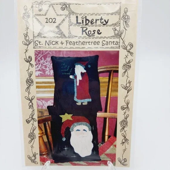 Liberty Rose St. Nick and Feathertree Santa Christmas Pillow Sewing Patterns