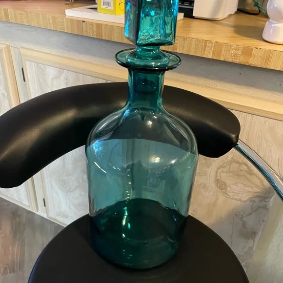 Teal Glass Decanter vase from Z Gallerie