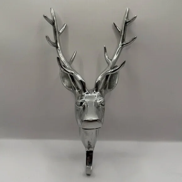 Z Gallerie Silver Stag Deer Head Hook Wall Decor
