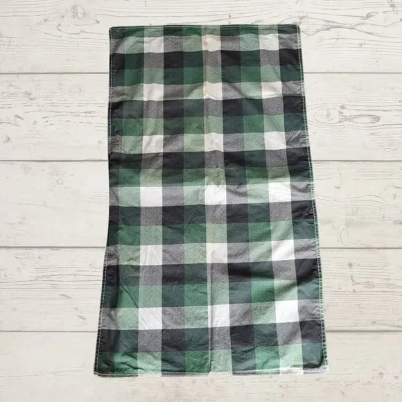 Eddie Bauer Home King Green Plaid 100% Cotton Pillowcase 37 X 21 Rustic Woodsy