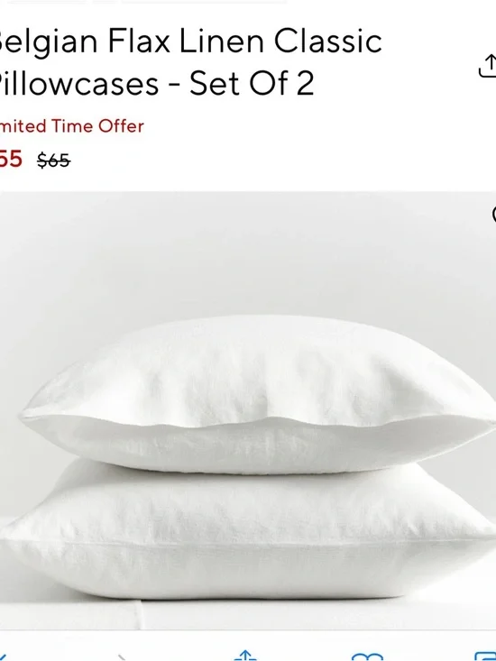NWOT Linen Pillowcases - White