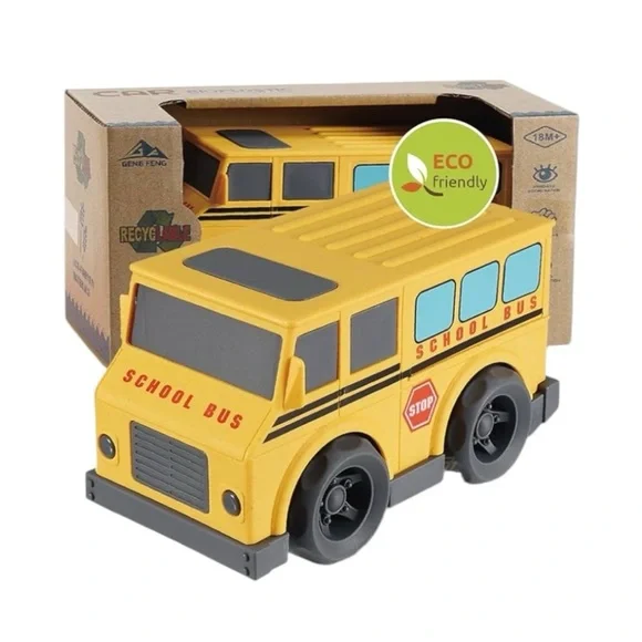 ✨BNWT - Eco-Friendly Wheat Straw Educational Toy Yellow Bus with Light & Sound✨