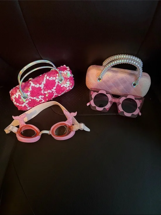 Kids Pink Mermaid Sunglasses and Swim Goggles Set