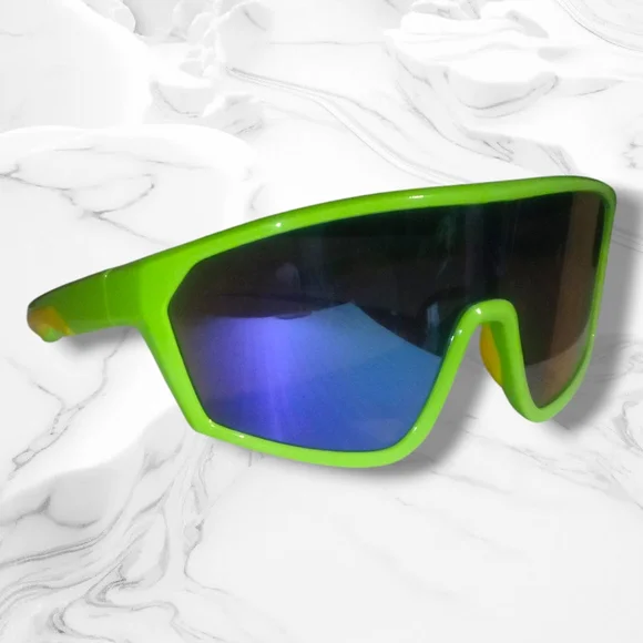 Kid's Neon Green Sunglasses with Blue Lenses