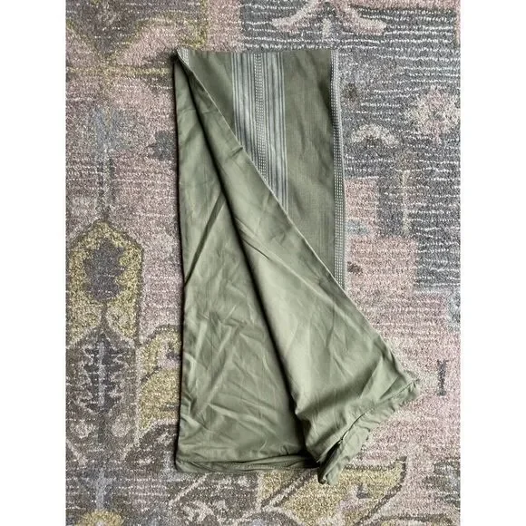 Threshold Green Ticking Stripes Bed Pillow Sham Set
