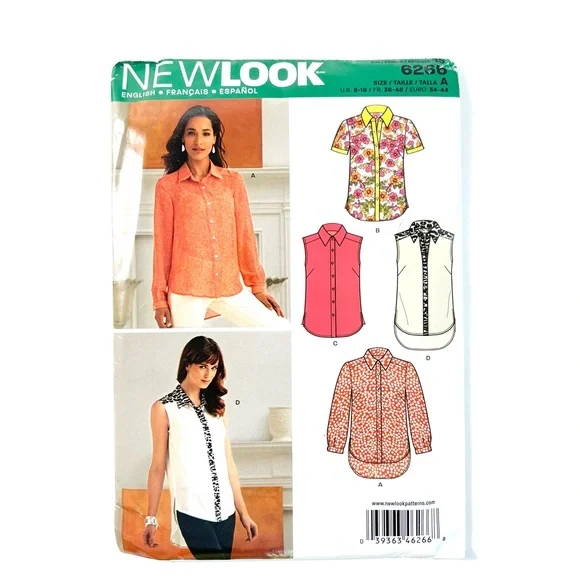 New Look 6266 Women’s Button-Up Shirt Sewing Pattern