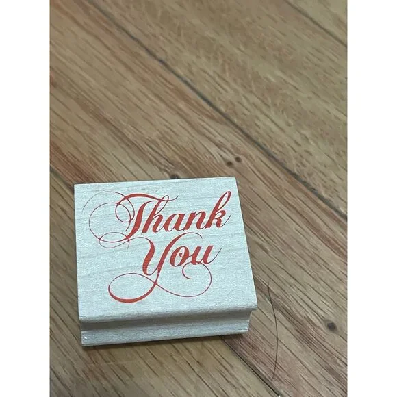 Thank You Rubber Stamp Cursive Font Scrapbooking/Crafting