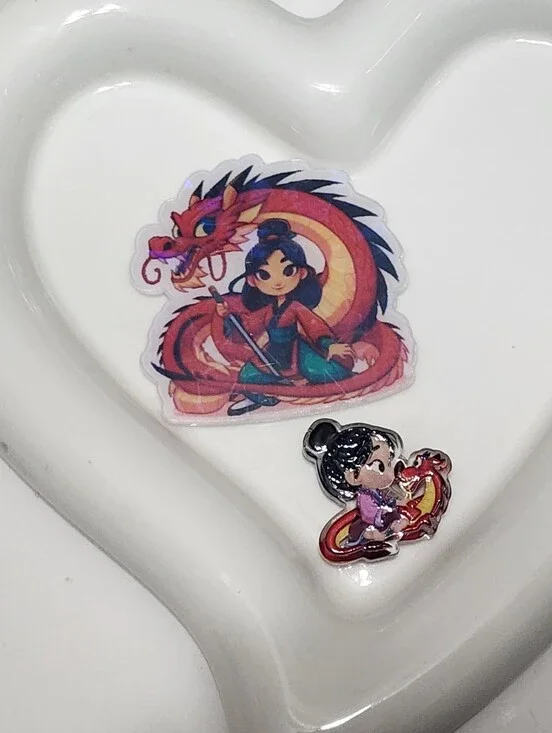 Princess Dragon Flatback Focal Bead Badge Beads Flats Planar Beaded Pen Bow