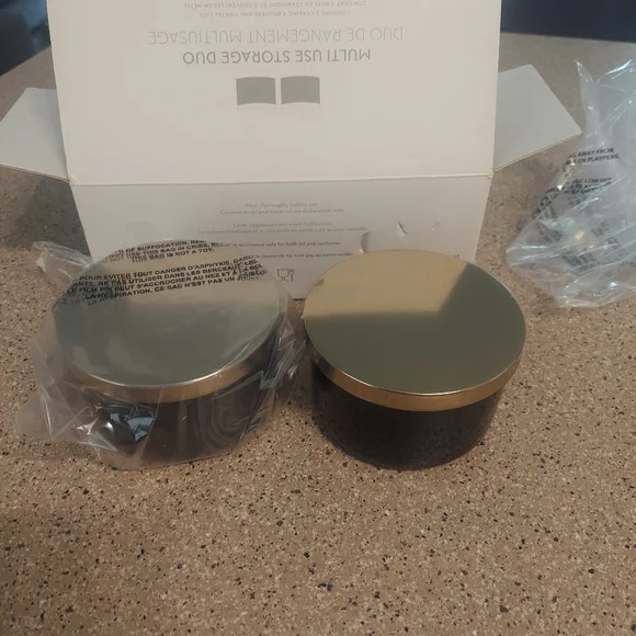 NWT Z Gallerie Storage & Organization Canister with Lids Multi use Duo