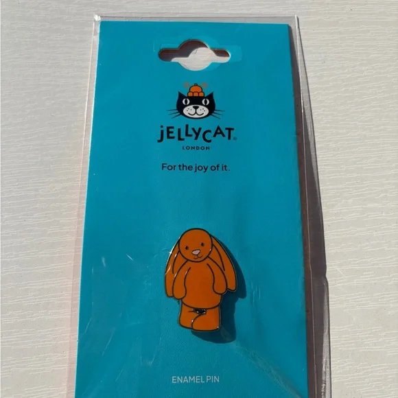 Authentic Jellycat Bashful Orange Bunny Enamel Pin -Purrks Exclusive collectible