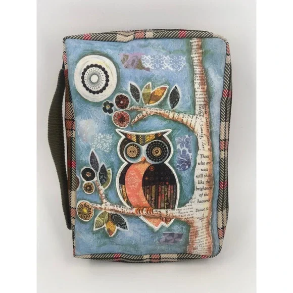 Gregg Gift Company Bible Cover Case Blue Owl Lori Siebert Plaid Daniel 12:3