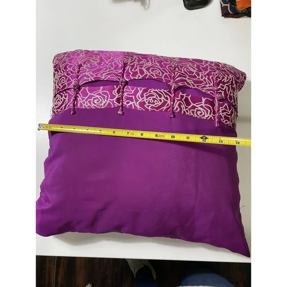 Vintage Pillow‎ Purple Satin Asian Style 14