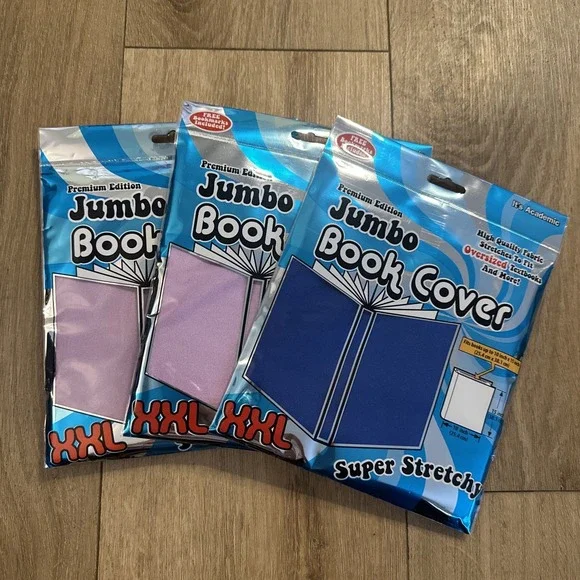 Jumbo Book‎ Cover XXL Fits Books up to 10 X 15 inch Lot of 3 Super Stretchy
