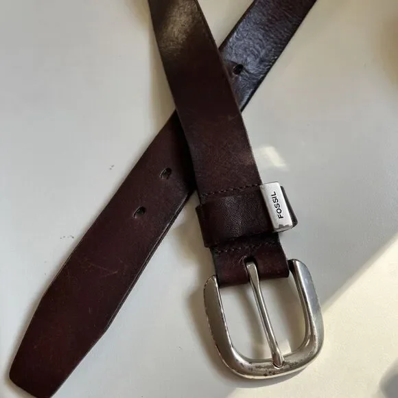 Fossil Brown Leather Belt Size XL BT2191200