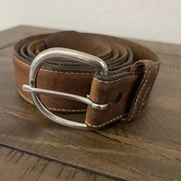 Silver Creek Collection Men's Genuine Tooled Leather Western Belt sz 42 brown‎