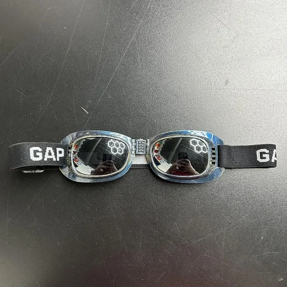 Vintage Y2K Gap Sunglasses Blue Oval Mirrored Wrap Elastic Strap Logo Shades