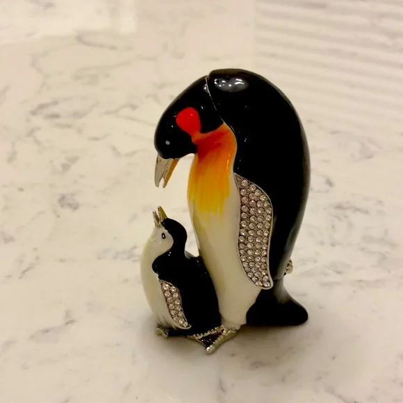 Z Gallery Trinket Penguin Mom and Child