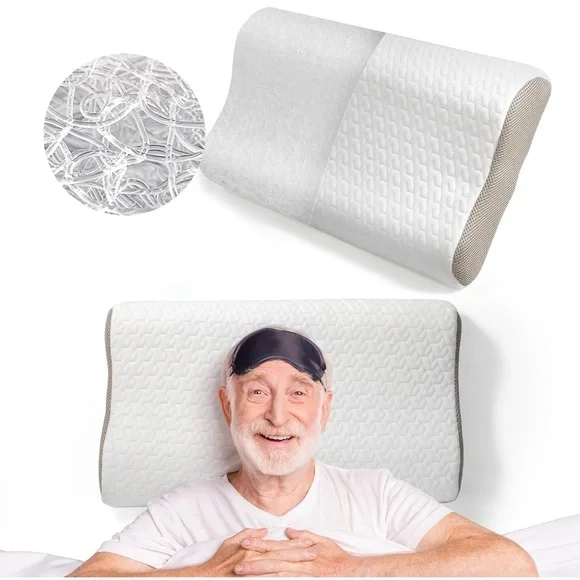 Bed Pillow for Seniors & Elderly, New Material Firm Enhanced Neck Support