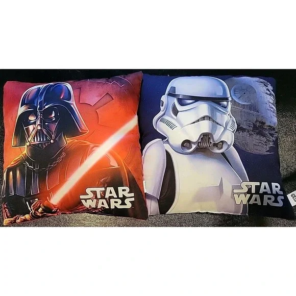 Movie Star Wars Print Pillow Set Of 2 Vader&trooper