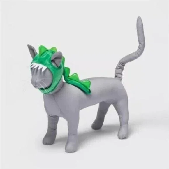 Small Cat Dog Pet Hat Dinosaur Halloween Costume One Size Headpiece New Green