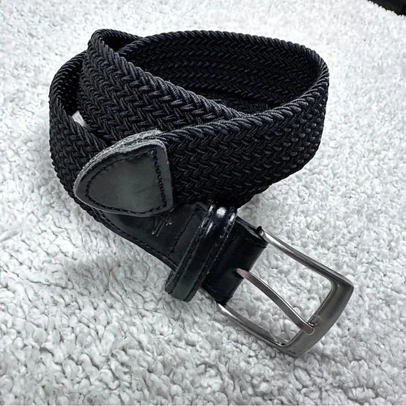 Dockers Men’s Black adjustable Braided Stretchy Woven Fabric Belt, 38
