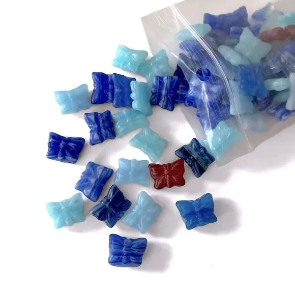 100pc. Czech Glass Butterfly Beads