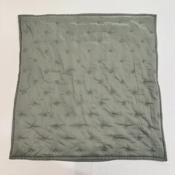 Quince Euro Quilted Sham 26x26 Sage Green Organic Bamboo Viscose | Minimalist