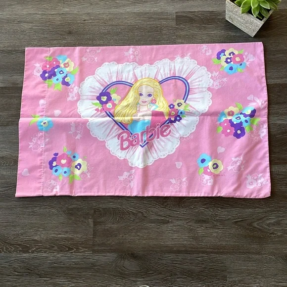 Vintage Rare 1996 Mattel Barbie Standard Size Pillowcase Retro