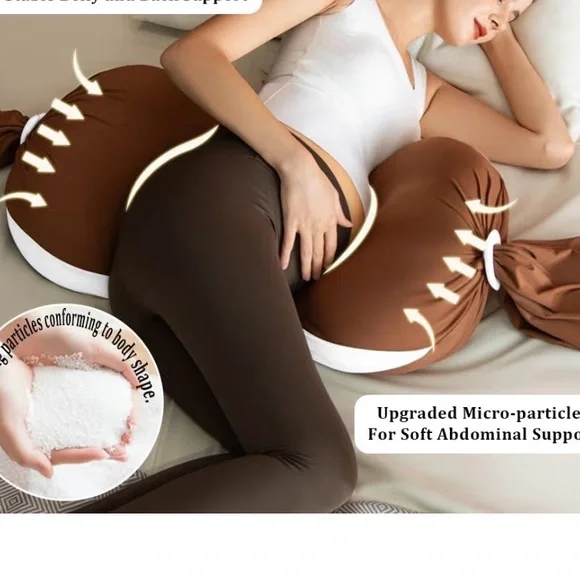 Pregnancy Body Pillow Brown with Gray Tote Bag