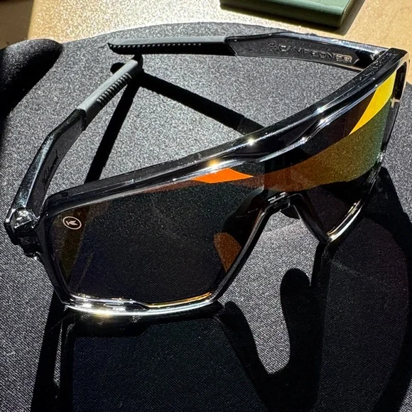 Knockaround Campeones Shield Sunglasses in Clear grey Frame mirror lens baseball