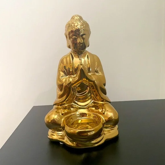 Gold Buddha candle holder